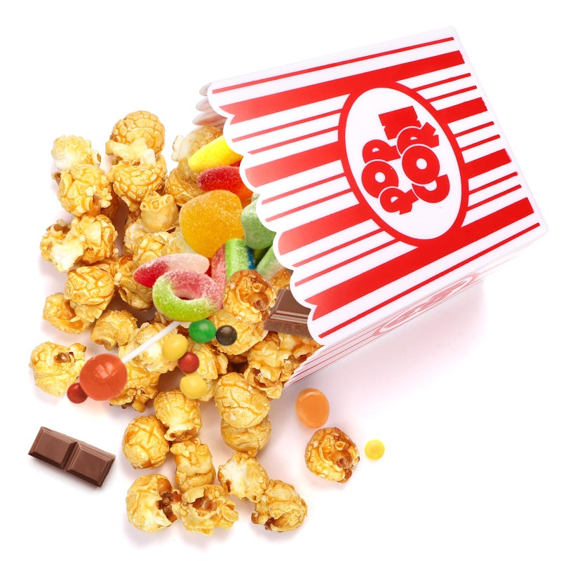 Tebery 30 Pack Plastic Open-Top Popcorn Boxes Reusable Popcorn Containers Bucket Tub - 3.75" Tall x 3.75" Square - Image 4